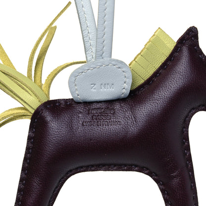 Hermes Milo Lambskin Grigri Rodeo Horse Bag Charm PM Rouge Sellier Jaune Bourgeon Bleu Brume 3 of 3