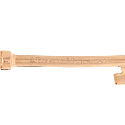 Tiffany 18K Rose Gold Diamond Crown Key Pendant Necklace 4 of 4