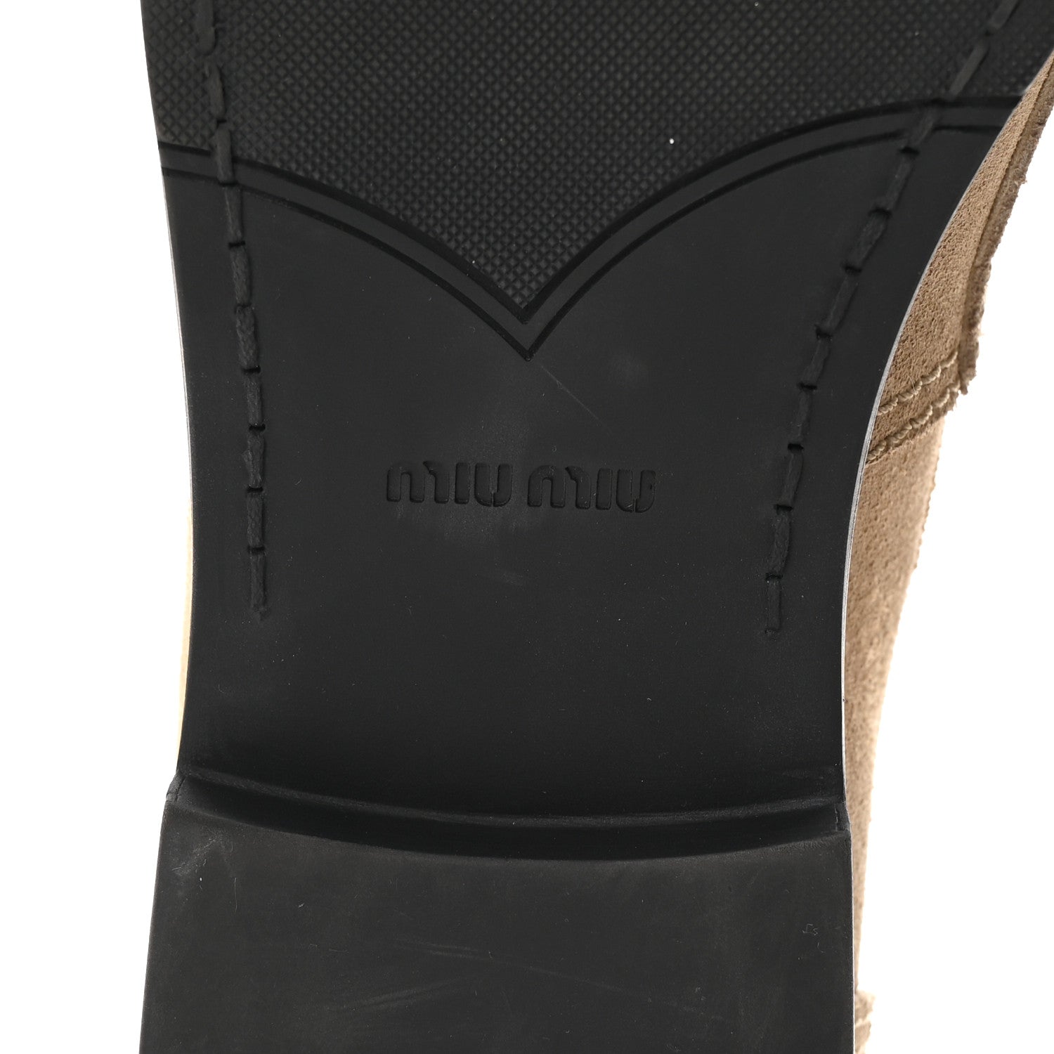 Miu Miu Suede Penny Loafers 36 Ecru 7 of 10