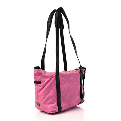 Prada Tessuto Nylon Quilted Shoulder Bag Begonia 2 of 11
