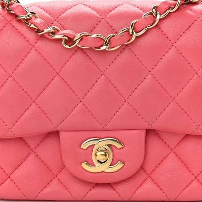Chanel Lambskin Quilted Mini Square Flap Pink 7 of 15
