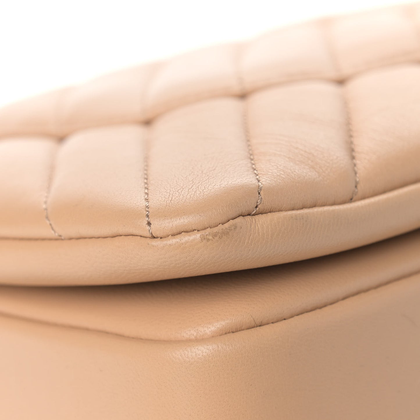 Lambskin Chevron Quilted Medium Trendy CC Dual Handle Flap Bag Beige