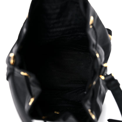 Prada Saffiano Tessuto Nylon Mini Bucket Crossbody Bag Black 5 of 17