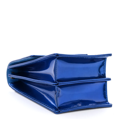 Christian Dior Metallic Calfskin Studded Vertical Diorama Blue 4 of 9