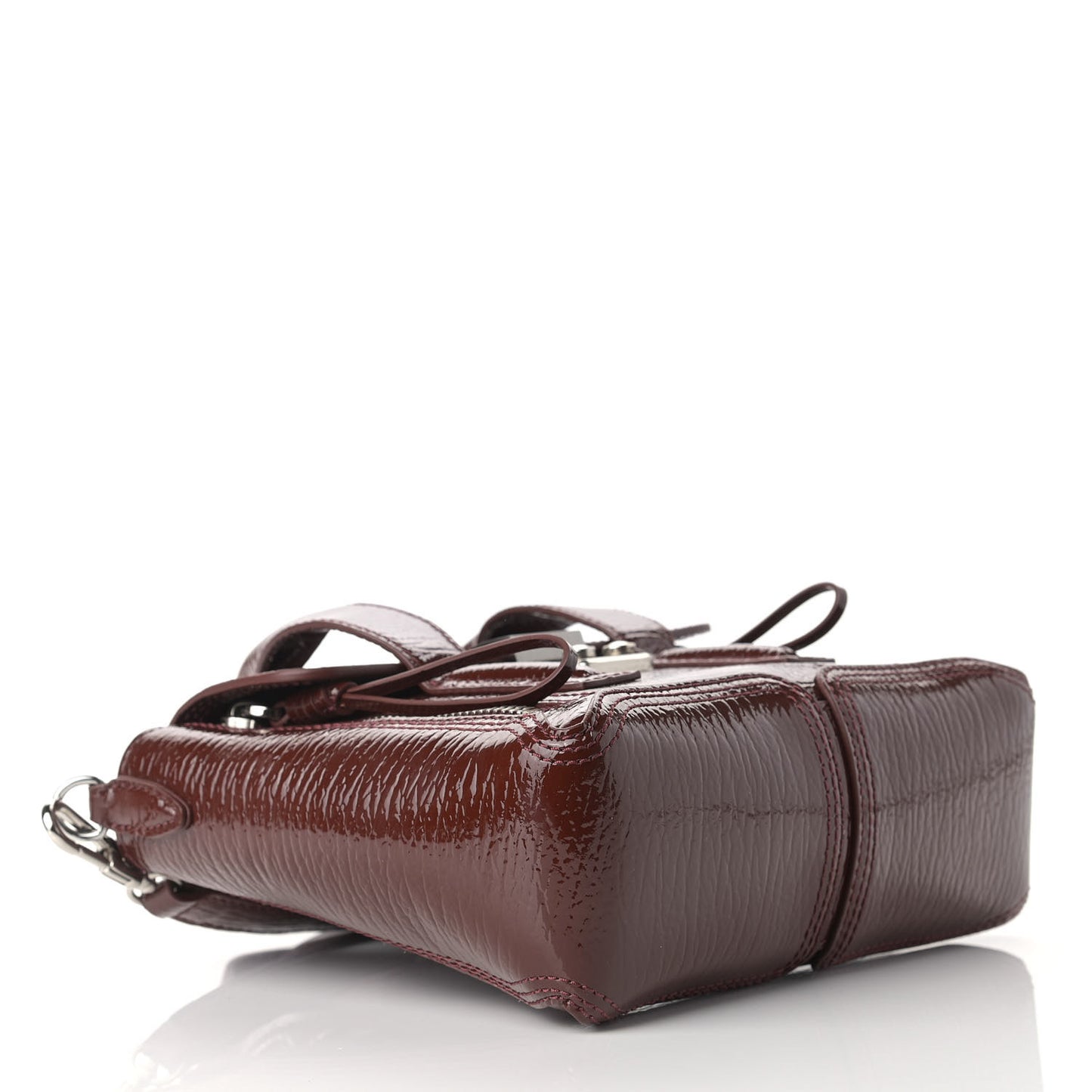 Textured Patent Mini Pashli Satchel Burgundy
