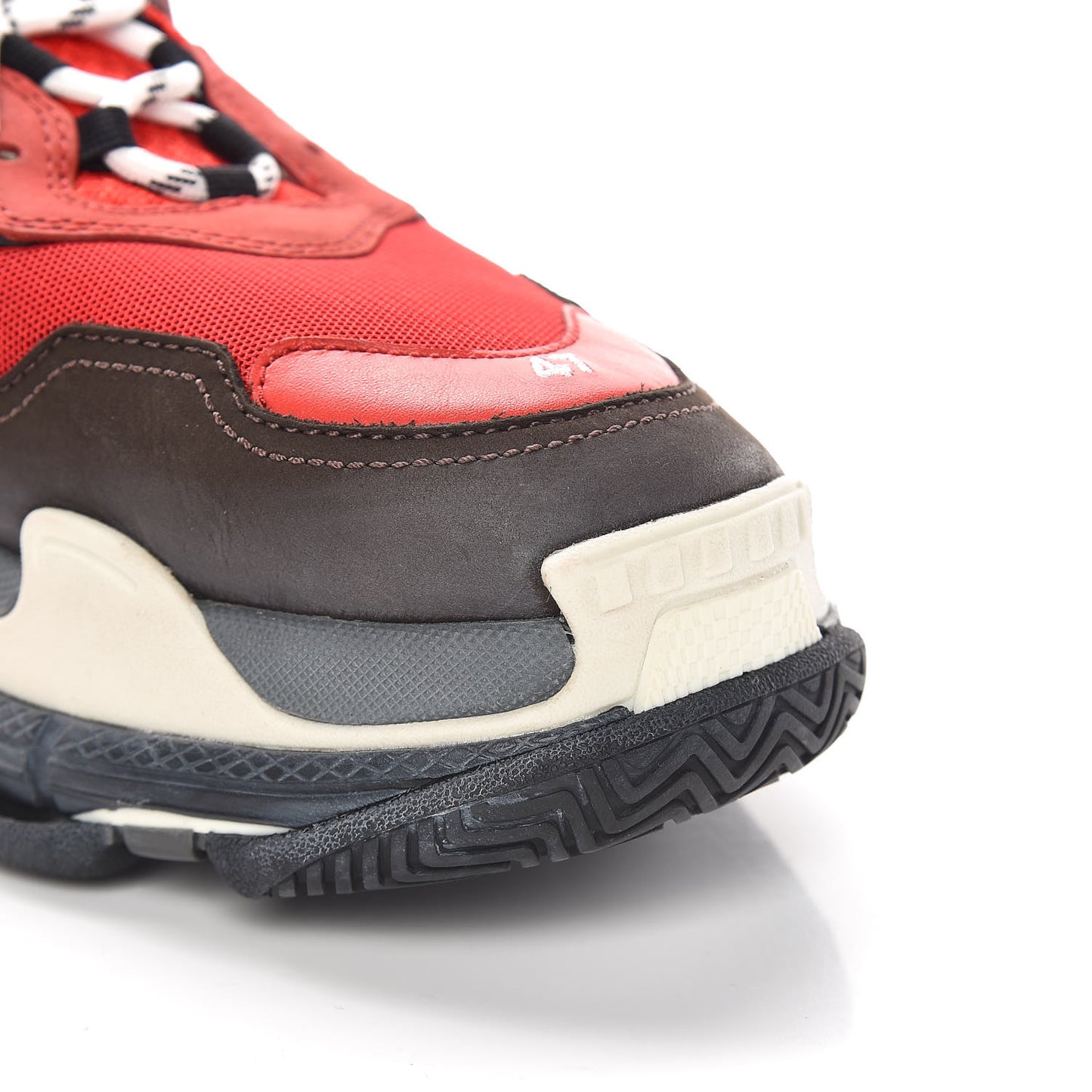 Fabric Mesh Mens Triple S Sneakers 47 Rouge Black