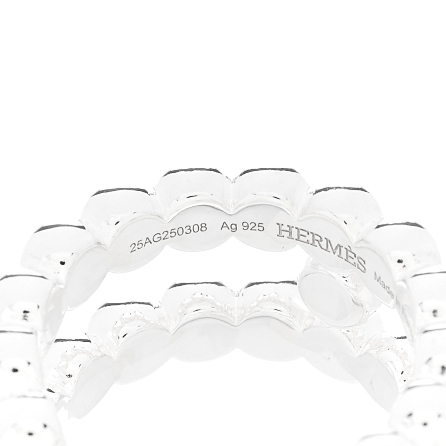 Hermes Sterling Silver Chaine d'Ancre Alea II Ring 4 of 7