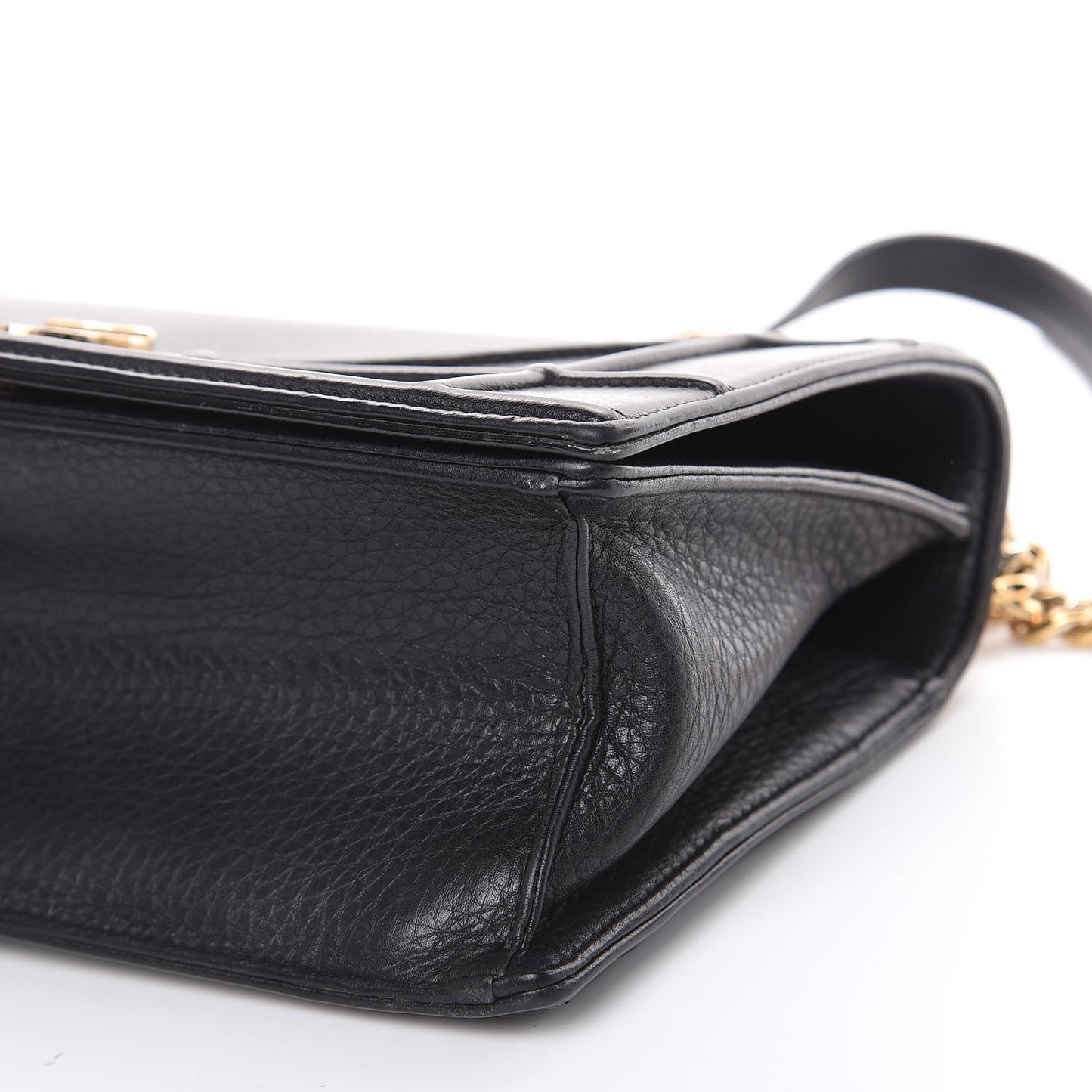 Grained Calfskin Medium Diorama Flap Bag Black
