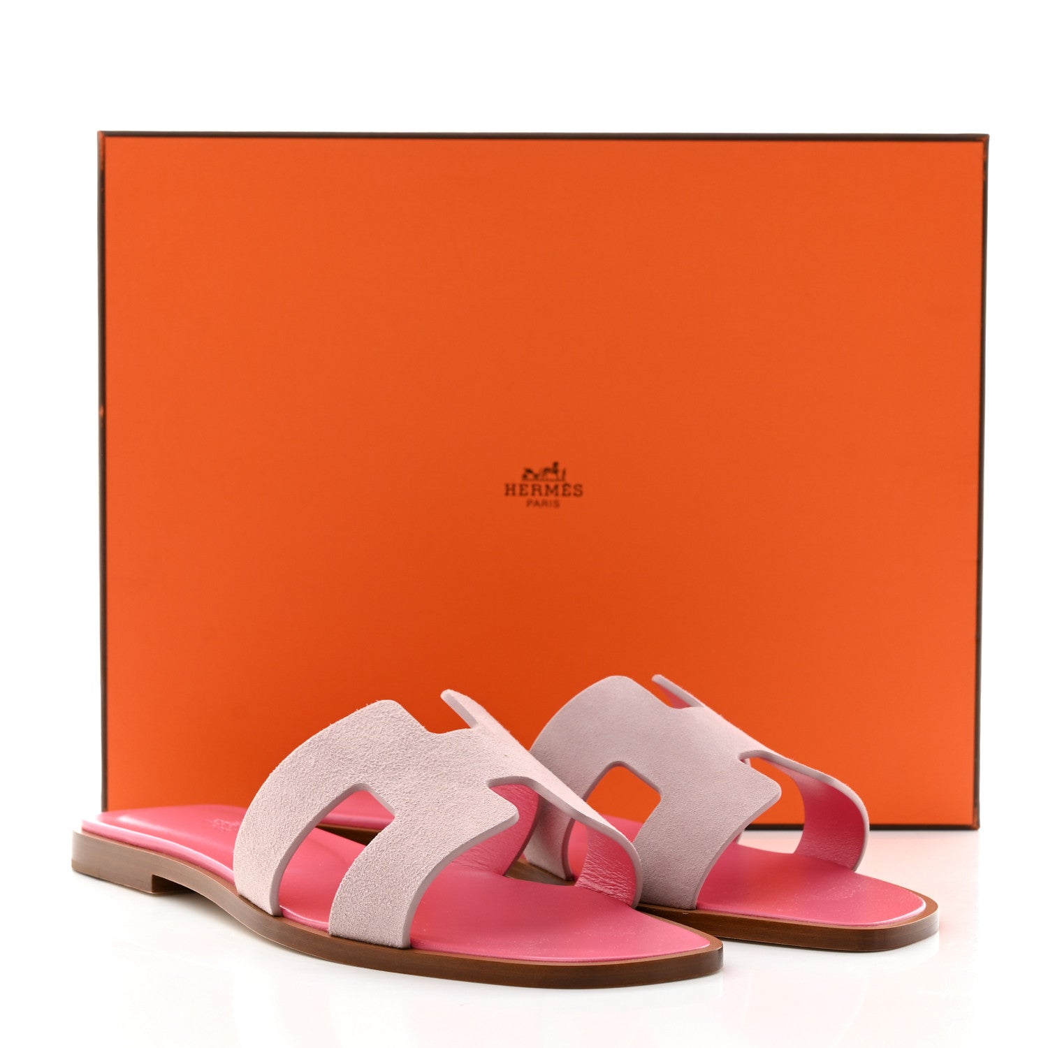 Hermes Suede Goatskin Oran Sandals 37 Rose Porcelaine 9 of 9