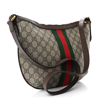 Gucci GG Supreme Monogram Web Small Ophidia Half Moon Hobo Brown 3 of 10