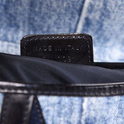 Christian Dior Denim Miss Diorella Double Saddle Bag Blue 7 of 10