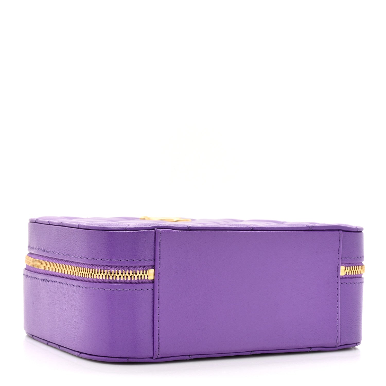 Chanel Lambskin Quilted Top Handle Small Vanity Case Purple 4 of 10