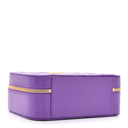 Chanel Lambskin Quilted Top Handle Small Vanity Case Purple 4 of 10