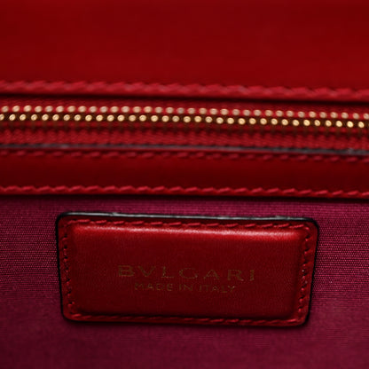 Bulgari Calfskin Large Serpenti Forever Top Handle Red 7 of 13