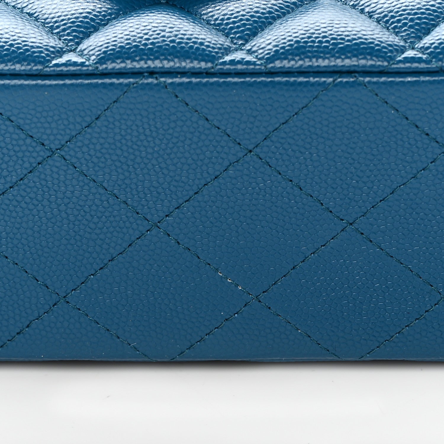 Chanel Caviar Quilted Medium Double Flap Dark Turquoise 13 of 14