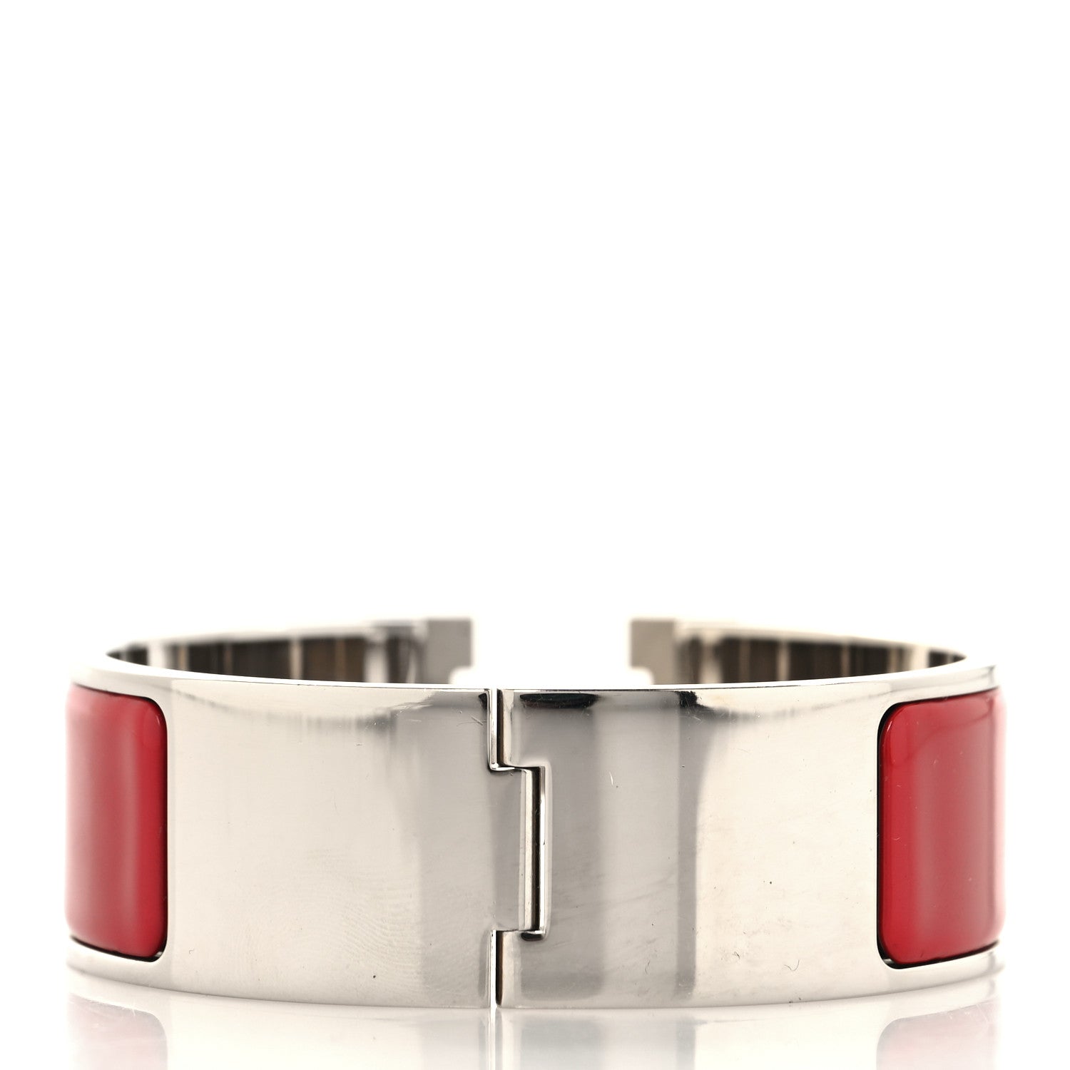 Hermes Enamel Wide Clic Clac H Bracelet PM Rouge Bandana 3 of 4