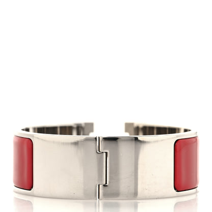 Hermes Enamel Wide Clic Clac H Bracelet PM Rouge Bandana 3 of 4