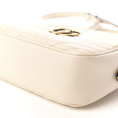 Gucci Calfskin Matelasse Small GG Marmont Chain Shoulder Bag White 7 of 9
