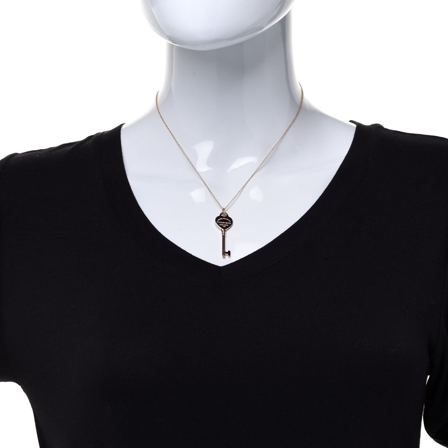 18K Rose Gold Return To Tiffany Heart Key Pendant Necklace