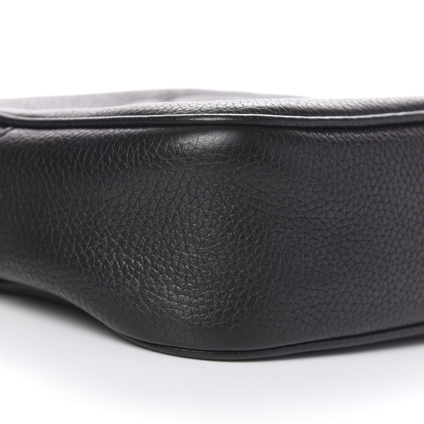 Pebbled Calfskin Small Soho Disco Bag Black