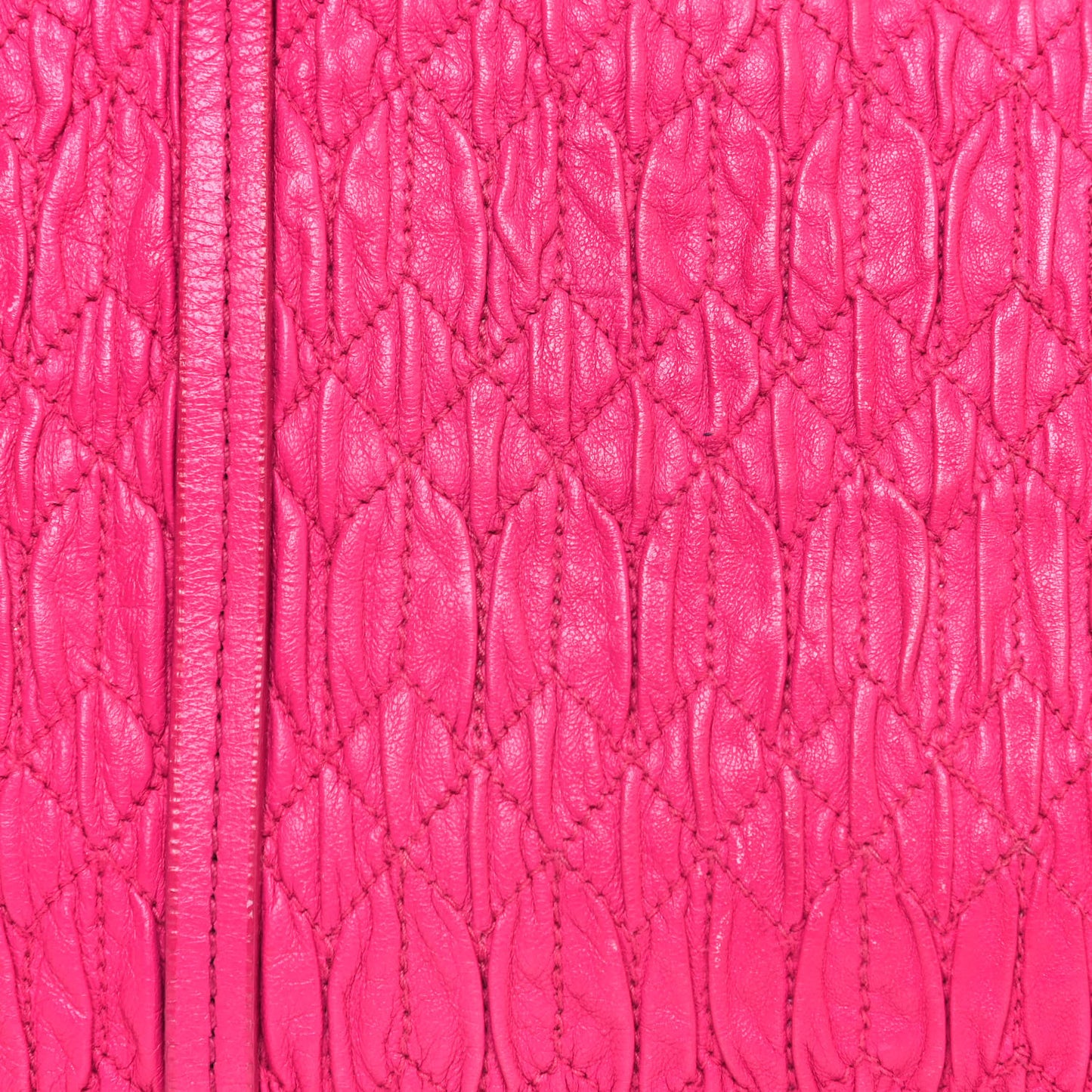 Nappa Matelasse Shoulder Bag Fuxia