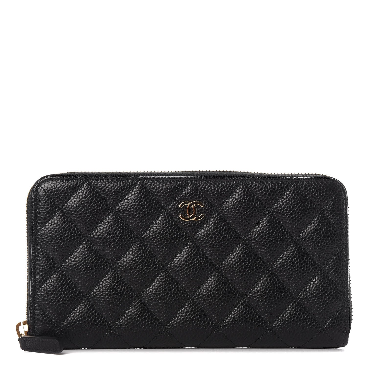 Chanel Caviar Quilted Large Gusset Zip Around Wallet Black 1 of 12