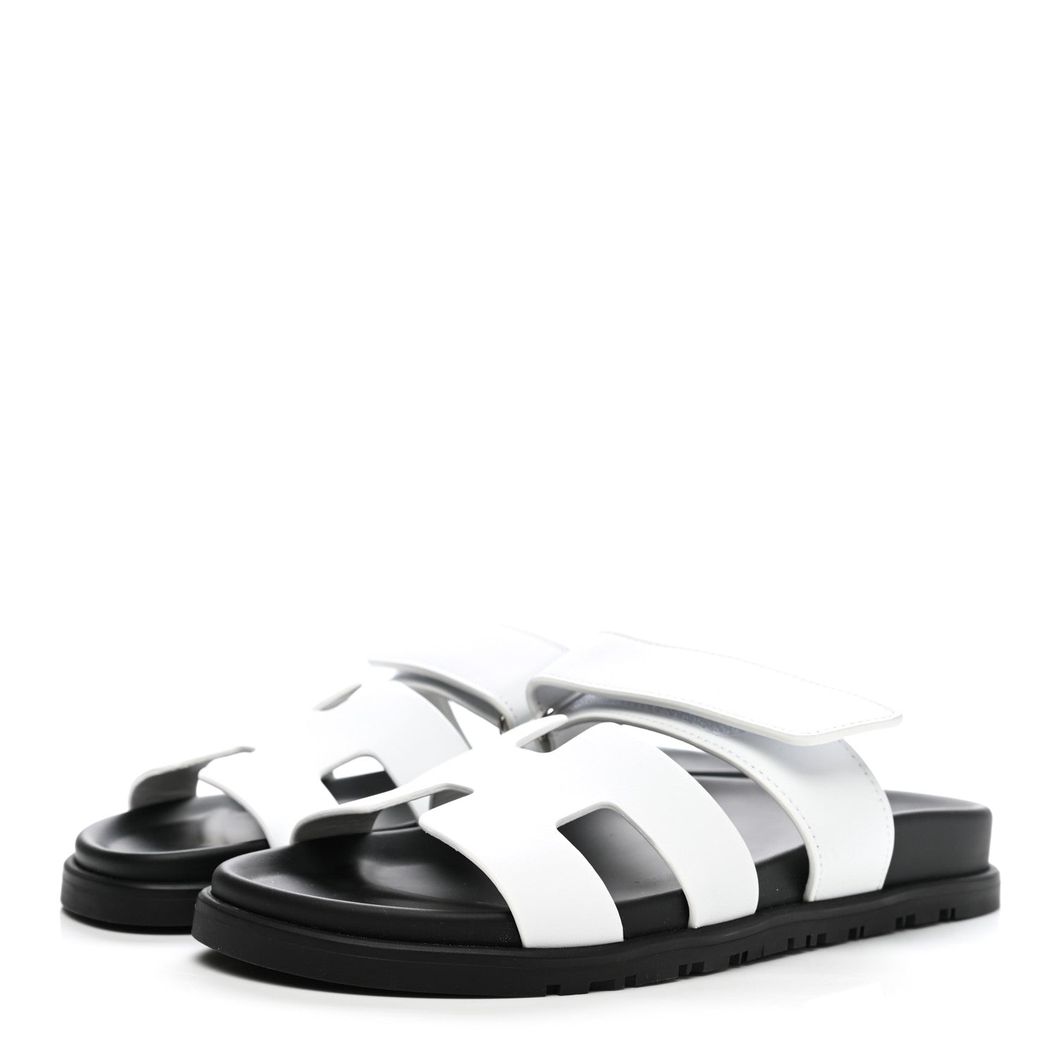 Hermes Calfskin Womens Chypre Sandals 38 White 3 of 10
