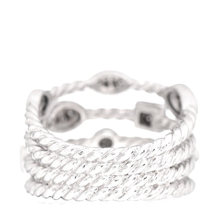 David Yurman Sterling Silver Diamond Confetti 4 Row Ring 52 6 4 of 5