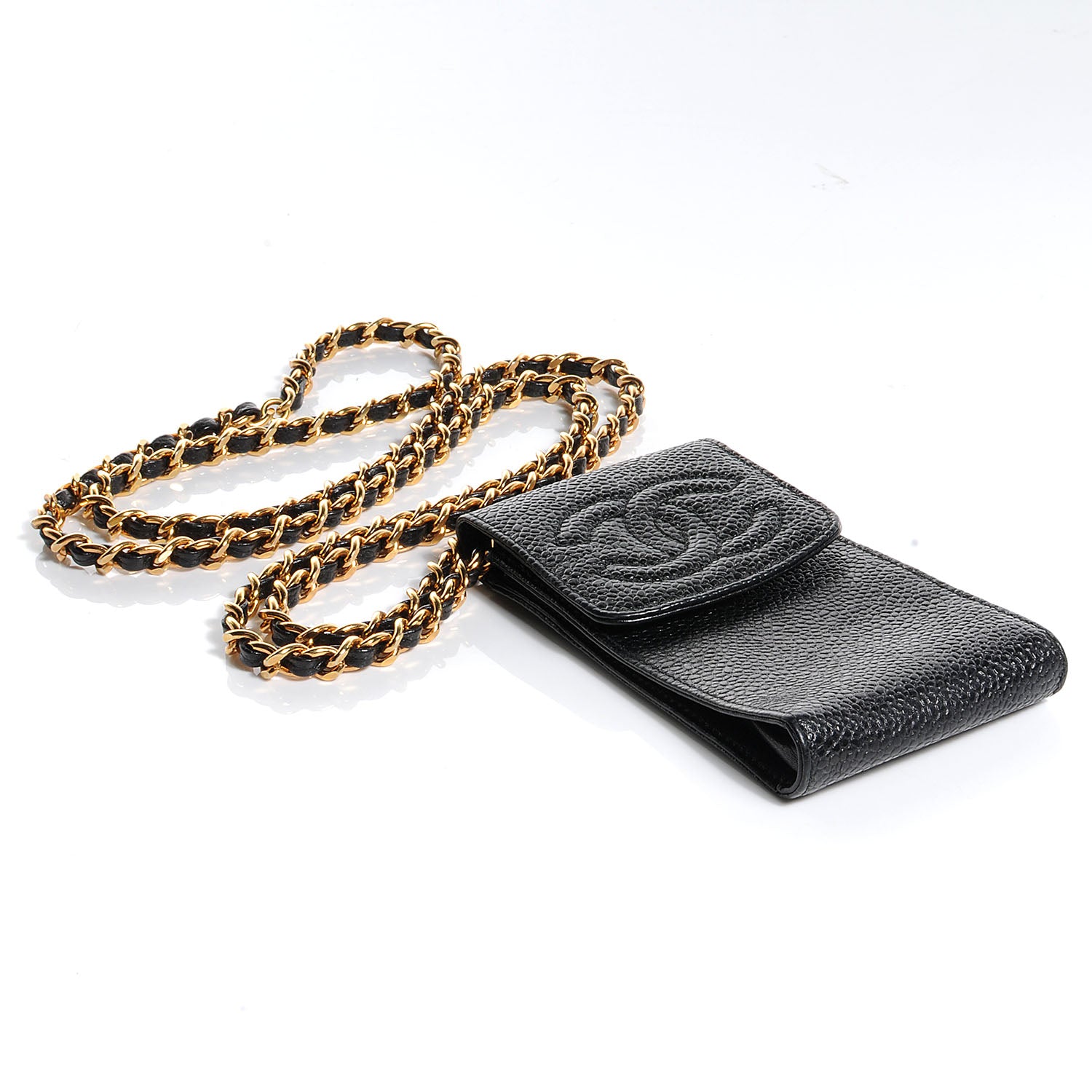 Chanel Caviar Cell Phone Case Messenger Black 4 of 7