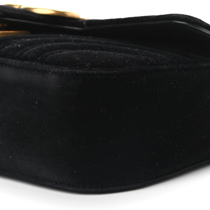 Gucci Velvet Matelasse Mini GG Marmont Shoulder Bag Black 9 of 10