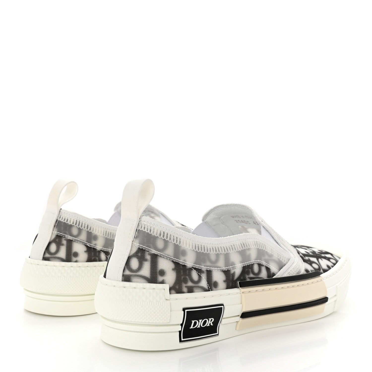 Christian Dior Technical Canvas Oblique Mens B23 Slip On Sneakers 42 Black White 4 of 8