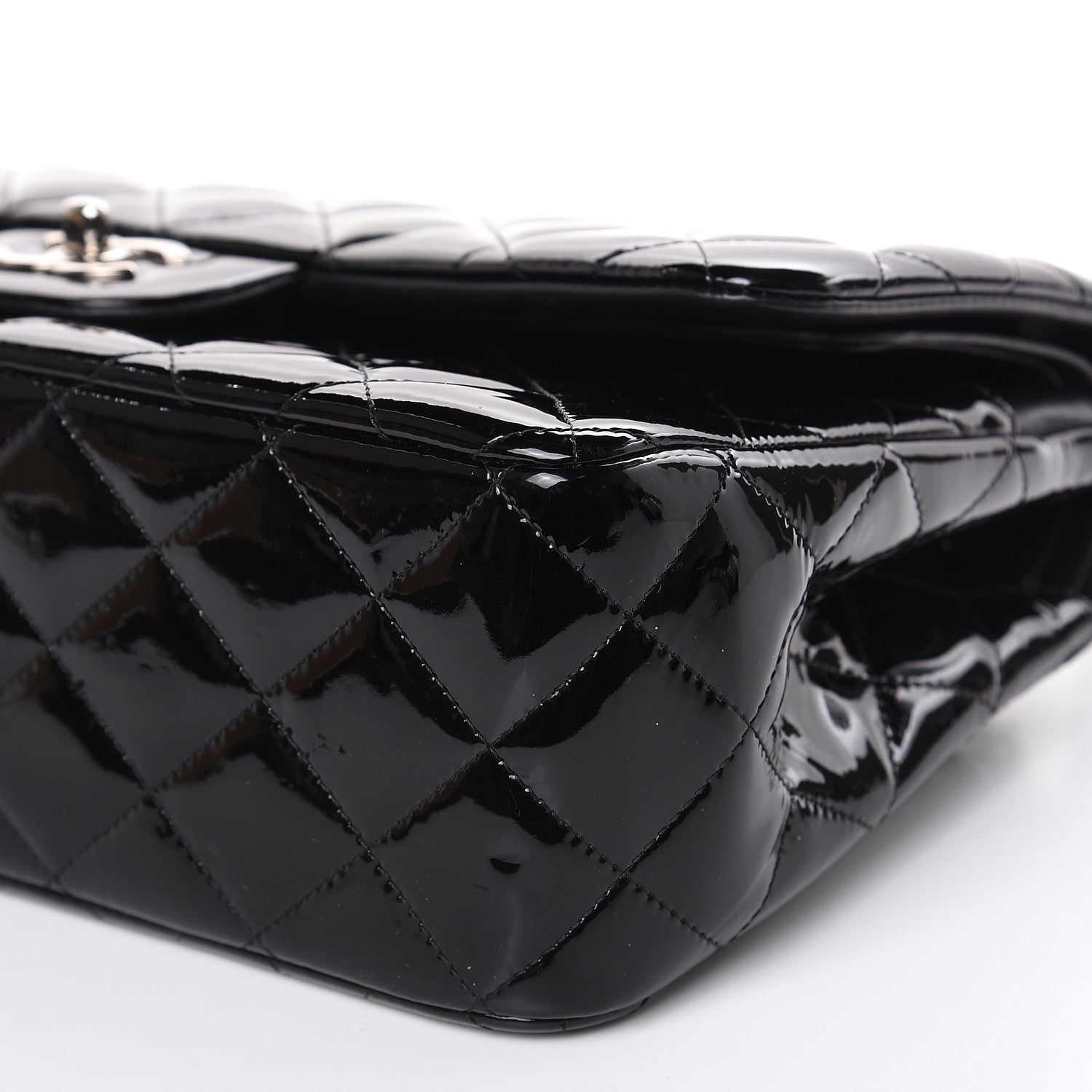 Chanel Patent Quilted Jumbo Double Flap Black 9 of 17