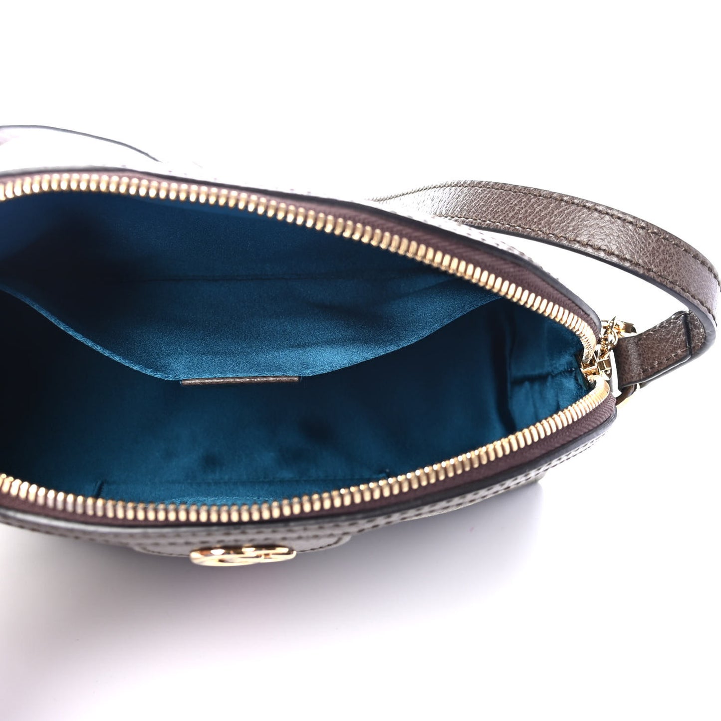 GG Supreme Monogram Textured Dollar Calfskin Web Small Ophidia Dome Shoulder Bag Beige Ebony New Acero