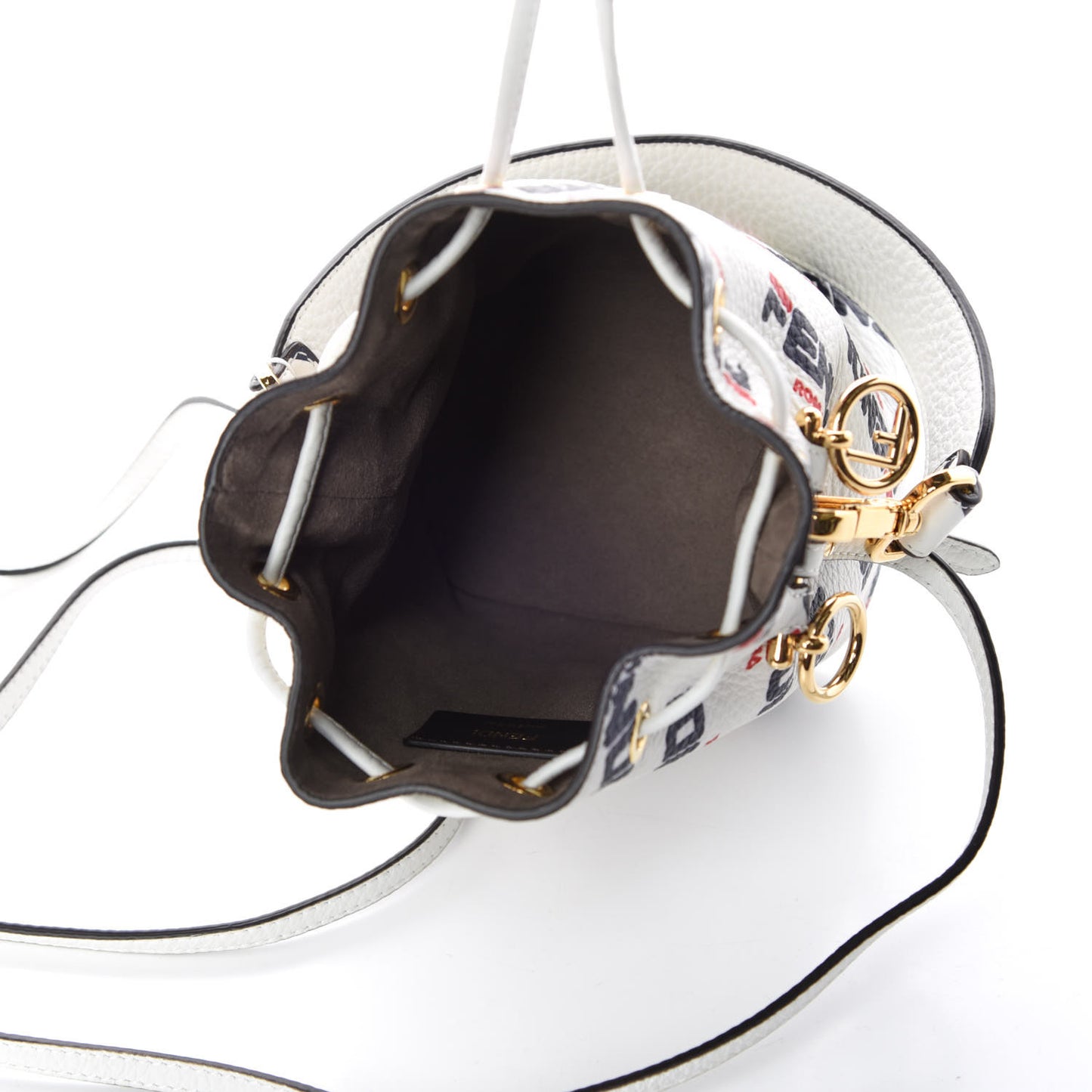 X FILA Vitello F is Fendi Mania Mini Mon Tresor Bucket Bag White