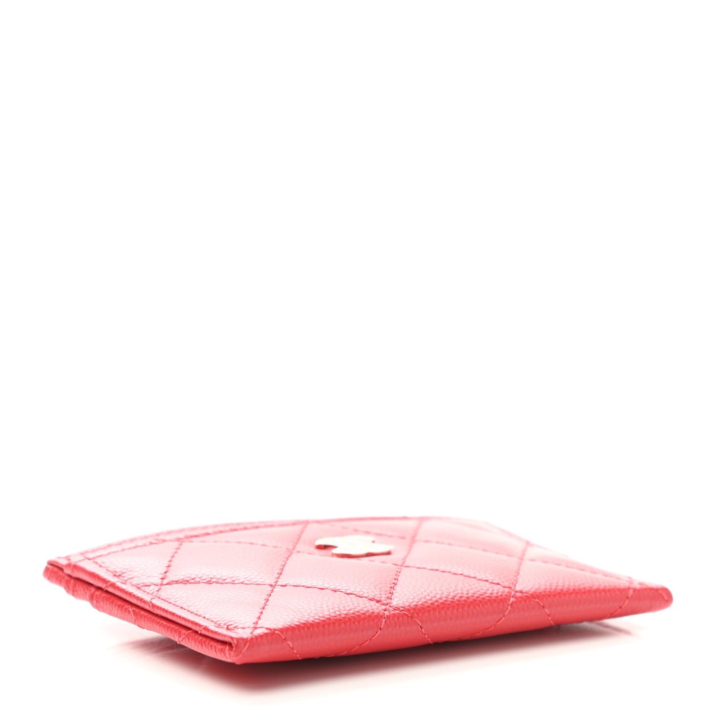 Caviar Quilted Card Holder Red
