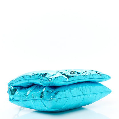 Mulberry Metallic Crinkled Nappa Pillow Quilted Little Softie Bag Portobello Blue 4 of 10