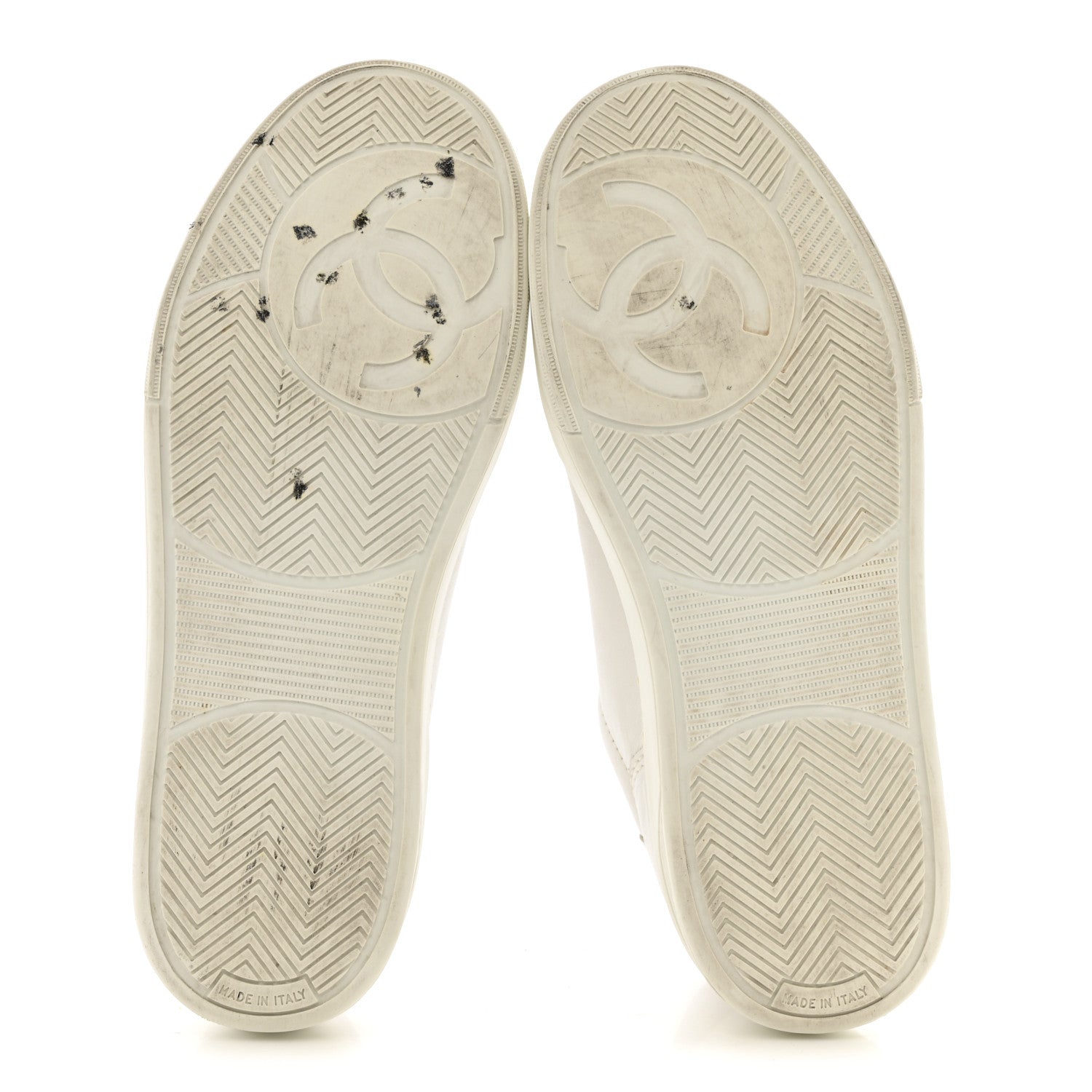 Chanel Calfskin Womens CC Logo Sneakers 38.5 White 6 of 12