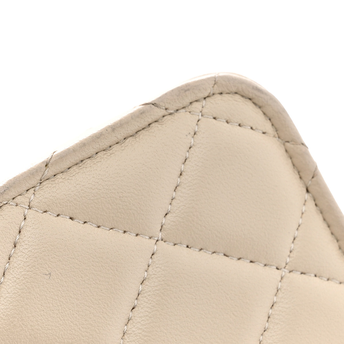 Chanel Lambskin Quilted Flap Phone Holder With Chain Ecru Dark Beige 11 of 12