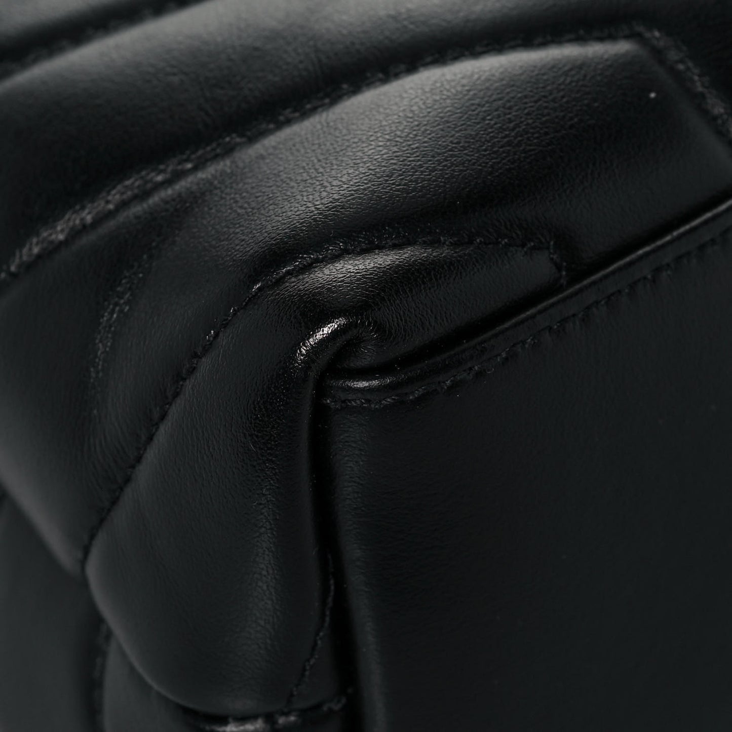 Calfskin Y Quilted Monogram Small Loulou Chain Satchel Black