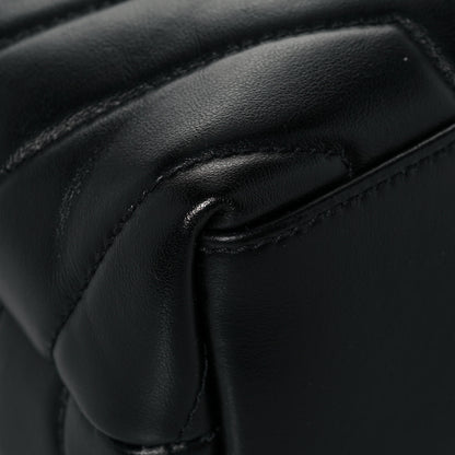 Saint Laurent Calfskin Y Quilted Monogram Small Loulou Chain Satchel Black 7 of 11