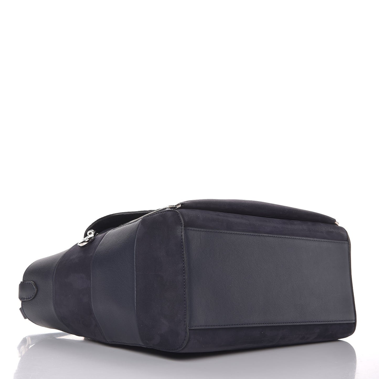 Silky Calf Nubuck Stripe Small Willow Tote Midnight Blue