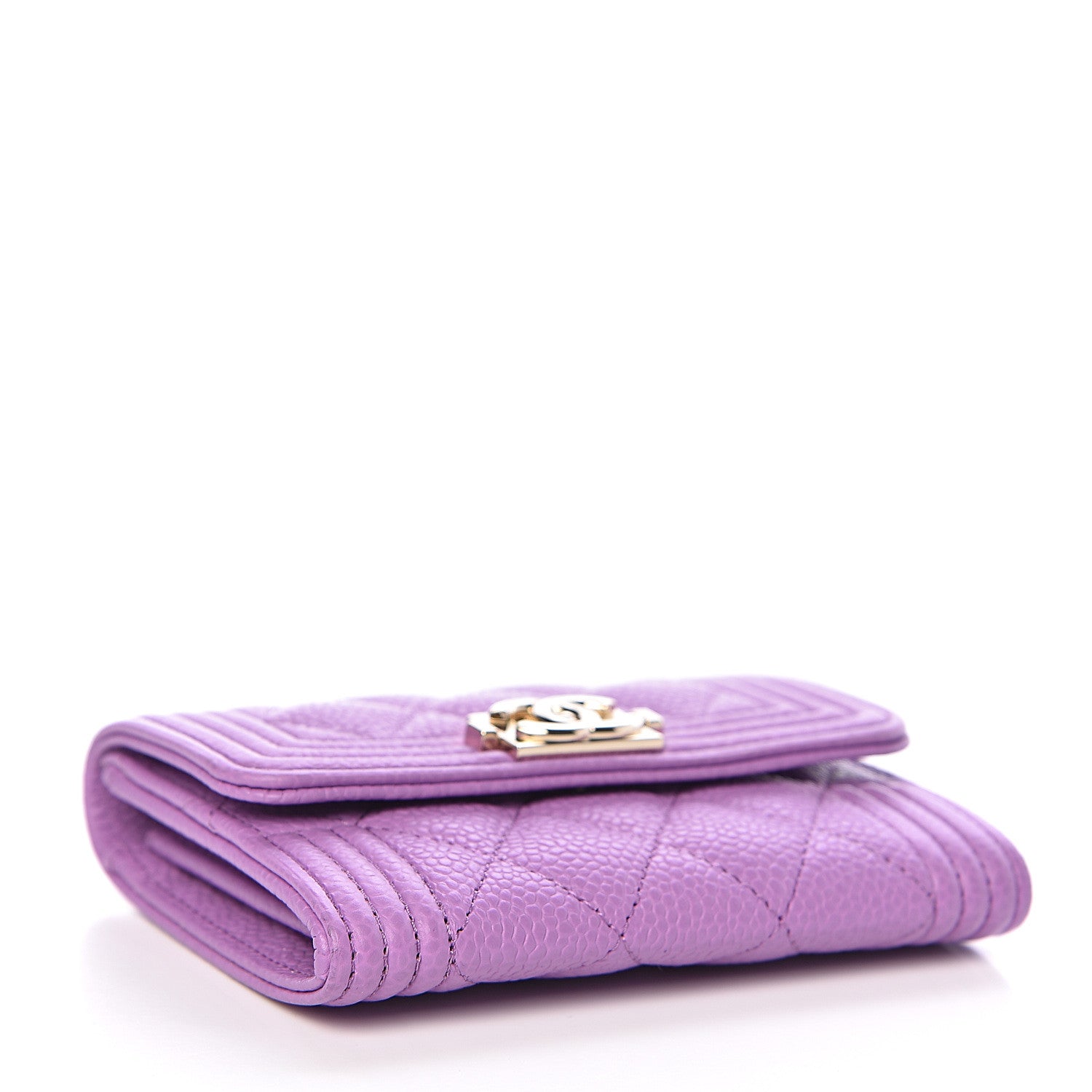 Chanel Caviar Quilted Boy Flap Card Holder Purple 4 of 8