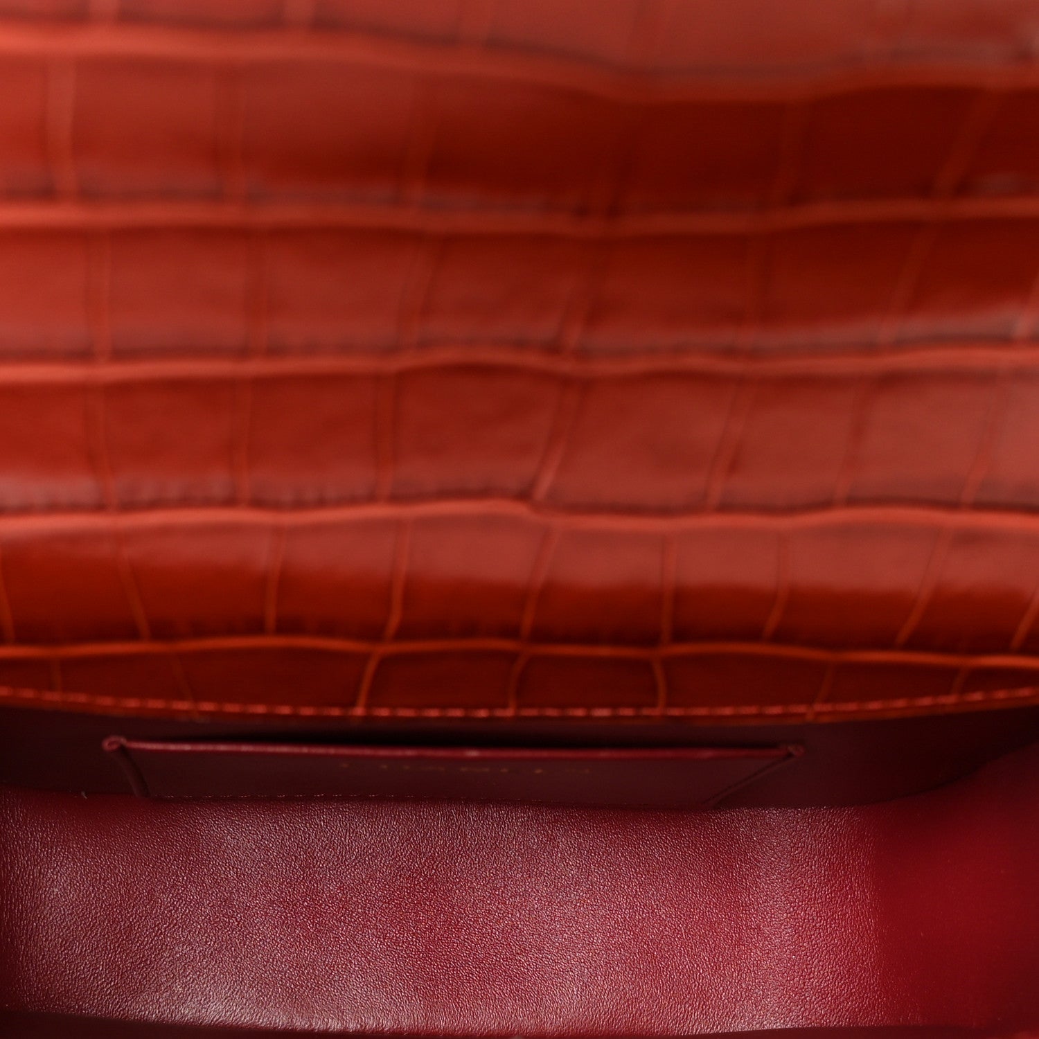 Chanel Calfskin Crocodile Embossed Turn Around Mini Flap Burgundy 5 of 10