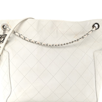 Chanel Caviar Stitched CC Pocket Tote White 8 of 13