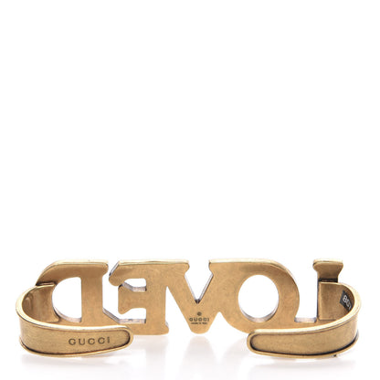 Gucci Metal Pearl Loved Palm Cuff Hand Piece Aged Gold 3 of 4