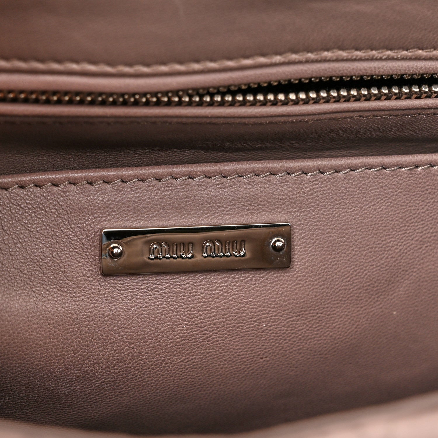 Miu Miu Nappa Matelasse Top Handle Tote Pomice 6 of 10