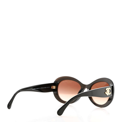 Chanel Iridescent Acetate Polarized Oval CC Sunglasses 5469-B-A Dark Brown 4 of 8