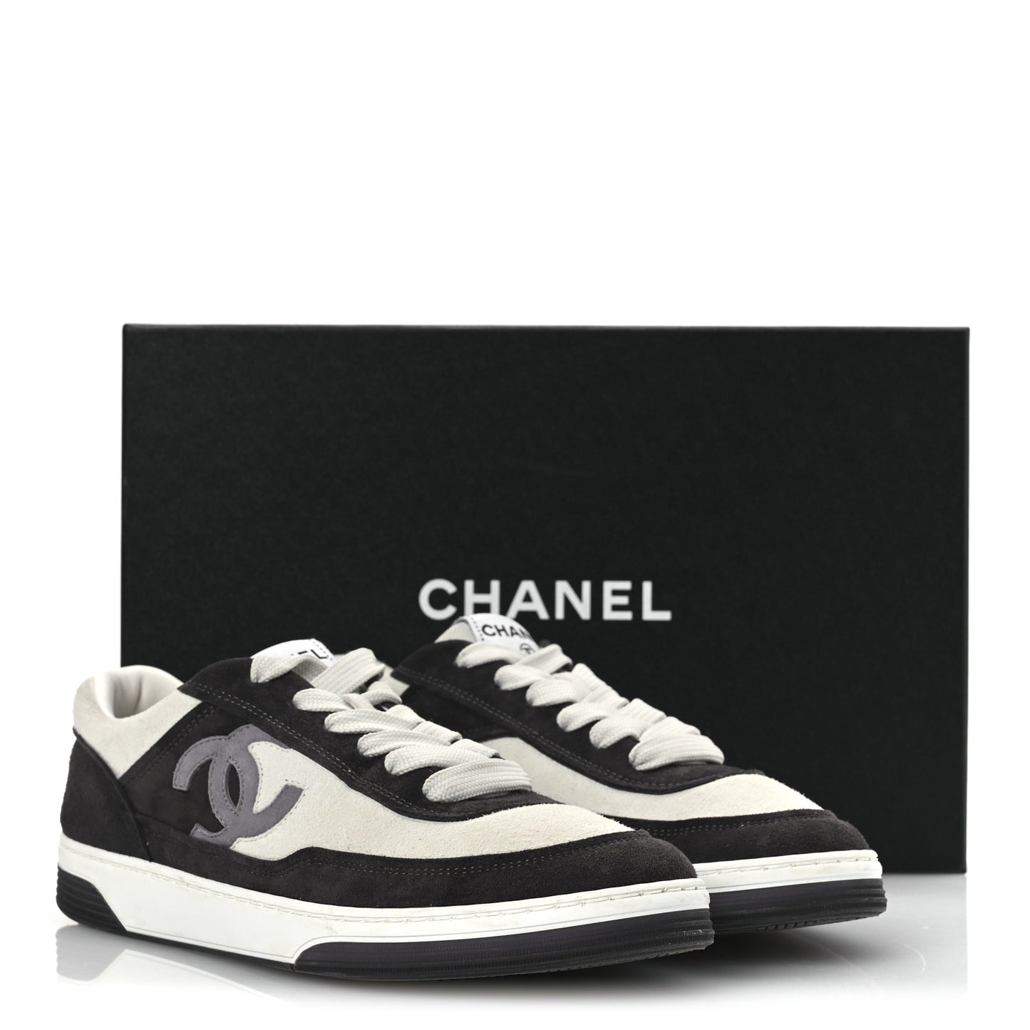 Suede Kidskin Womens CC Sneakers 40.5 Black White