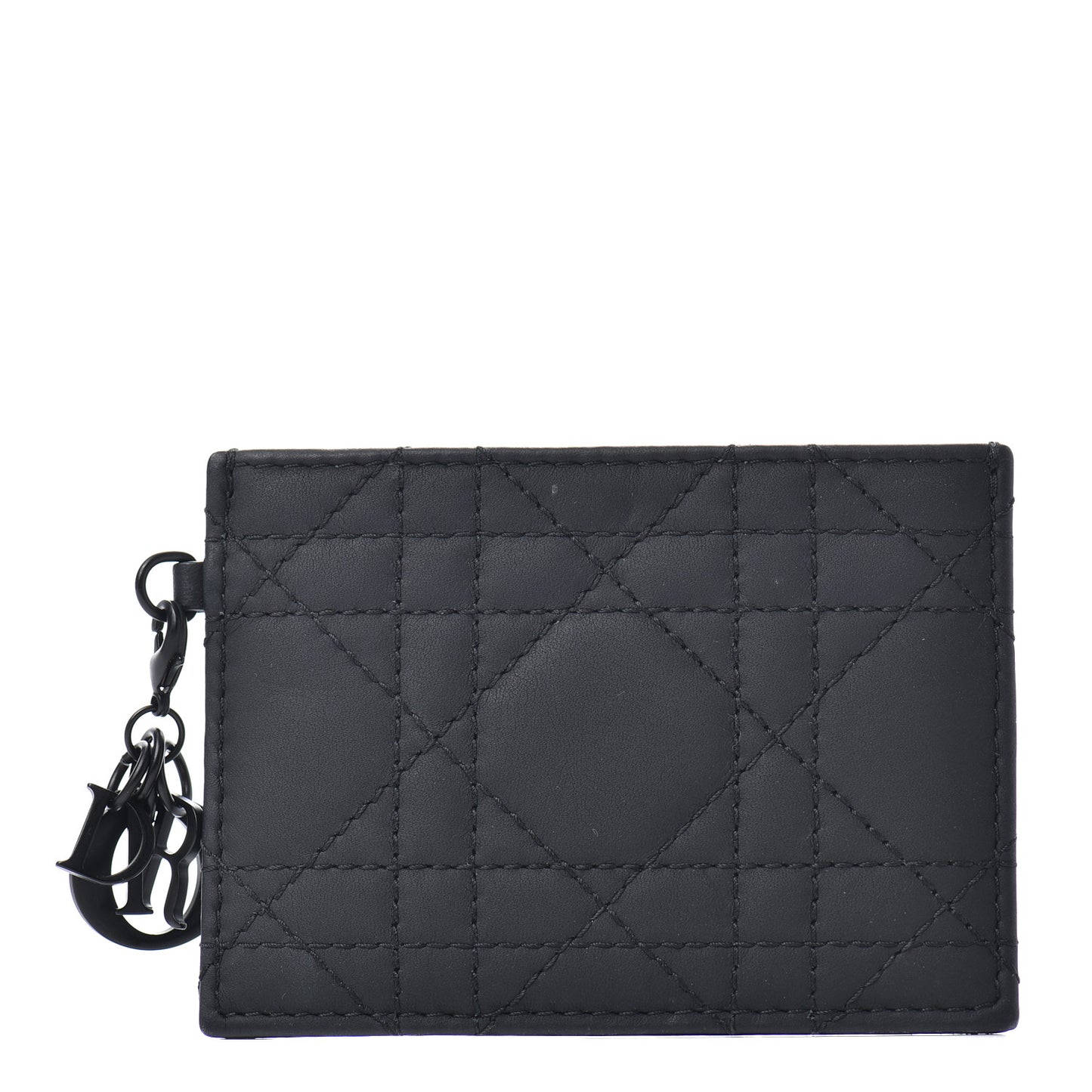 Ultra Matte Calfskin Lady Dior Card Holder Black