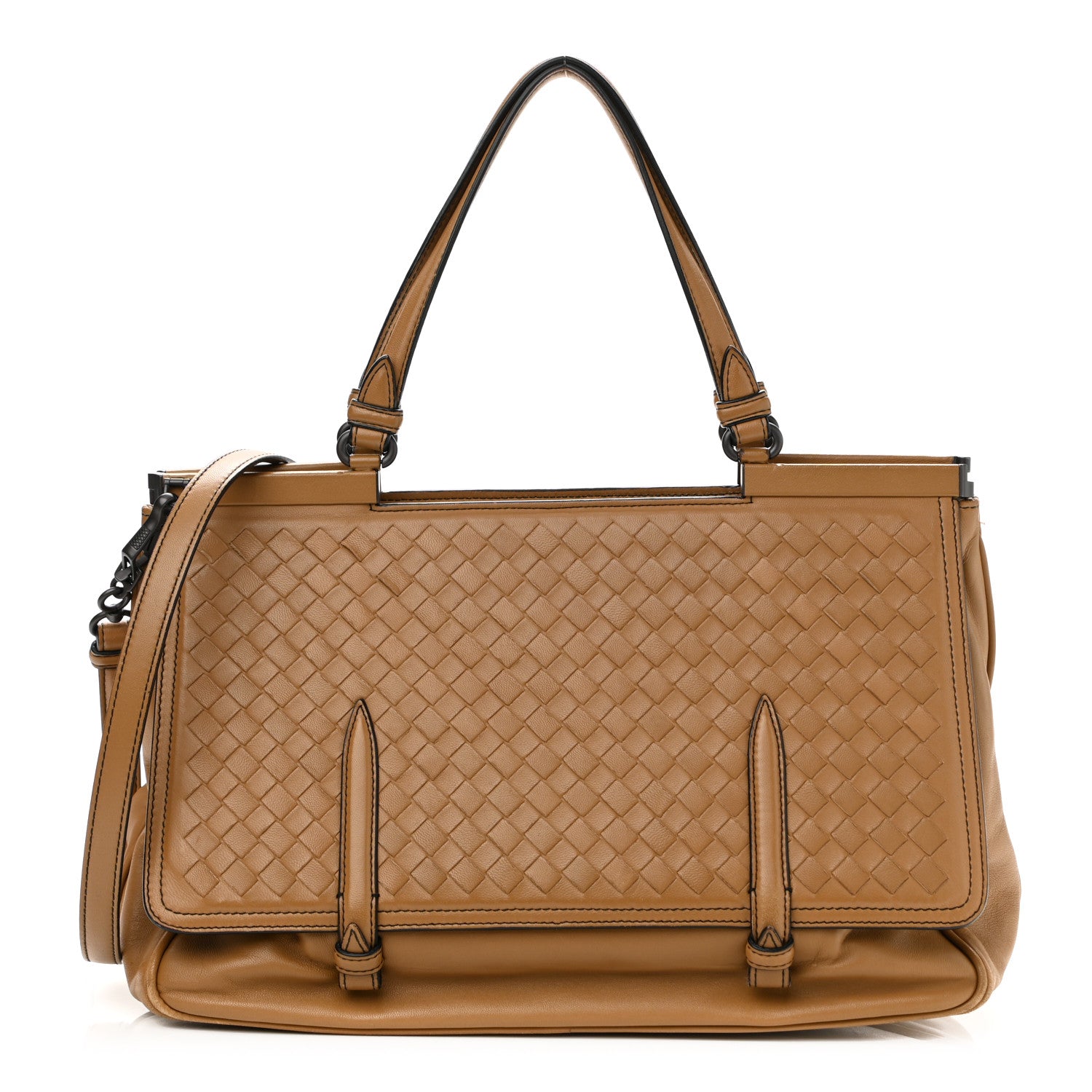 Bottega Veneta Nappa Intrecciato Top Handle Tote Camel 1 of 10